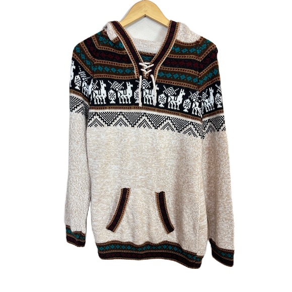 Genuine Alpaca Knitted Hooded Sweater Southwestern Women’s Small‎ - Picture 1 of 2
